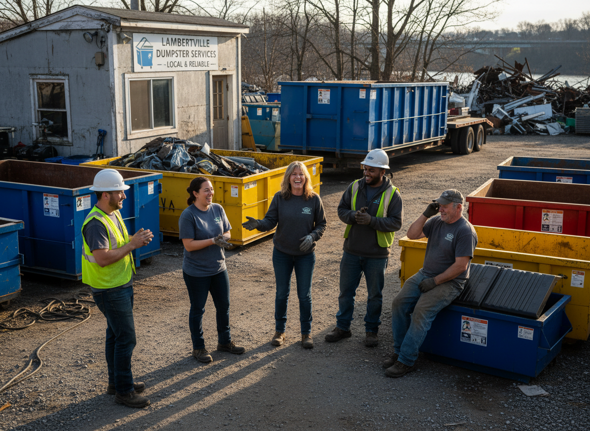 The Dumpster Rental Lambertville team at work in Lambertville